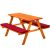 Gyermek fa kerti pad piknik asztal piros