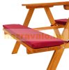 Children's wooden garden bench picnic table red