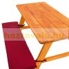 Children's wooden garden bench picnic table red