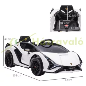   Elektromos gyermekautó Lamborghini SIAN SUV távirányítóval 3-5 éveseknek fehér