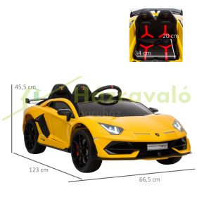   Elektromos gyermekautó 12V Lamborghini SVJ távirányítóval sárga