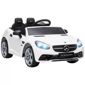  Elektromos gyermekautó Mercedes SLC 300 LED-fényszórókkal biztonsági övvel 3-5 km/h fehér