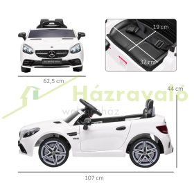   Elektromos gyermekautó Mercedes SLC 300 LED-fényszórókkal biztonsági övvel 3-5 km/h fehér