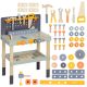 Toy work table with tool set for 3-6 year olds 58 x 31 x 77.5 cm light blue