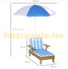 Children's sunbed with parasol, wooden garden sunbed for 3-7 year olds