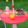 Children's table with folding chairs and parasol red-pink garden furniture for 3-5 year olds