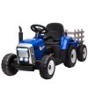 Electric children's car with blue children's tractor remote control, maximum speed 6 km/h 