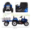 Electric children's car with blue children's tractor remote control, maximum speed 6 km/h 