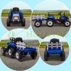 Electric children's car with blue children's tractor remote control, maximum speed 6 km/h 