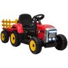 Electric children's car with red children's tractor remote control, maximum speed 6 km/h 