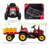 Electric children's car with red children's tractor remote control, maximum speed 6 km/h 