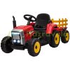 Electric children's car with red children's tractor remote control, maximum speed 6 km/h 