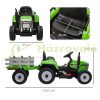 Electric children's car with green children's tractor remote control, maximum speed 6 km/h 