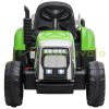 Electric children's car with green children's tractor remote control, maximum speed 6 km/h 