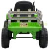 Electric children's car with green children's tractor remote control, maximum speed 6 km/h 