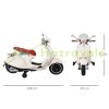 Electric motorcycle toy motorcycle 108x49x75 cm Vespa moped for children with headlights 3-6 years artificial leather, metal white