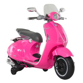   Elektromos motor játékmotor 108x49x75 cm Vespa moped gyerekeknek fényszórókkal 3-6 év műbőr, fém, rózsaszín