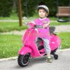 Electric motorcycle toy motorcycle 108x49x75 cm Vespa moped for children with headlights 3-6 years artificial leather, metal, pink