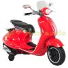 Elektromos motor játékmotor 108x49x75 cm Vespa moped gyerekeknek fényszórókkal 3-6 év műbőr, fém piros