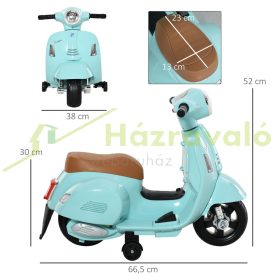   VESPA Elektromos motorkerékpár gyerek motorkerékpár 18-36 hónapos korig, 3 km/h zöld, 66,5 x 38 x 52 cm