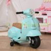 VESPA Electric motorcycle children's motorcycle for 18-36 months, 3 km/h green, 66.5 x 38 x 52 cm