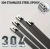 Rozsdamentes epoxi bevonatú gyorskötöző 4,6x360 mm kábelkötegelő, 100 darabos