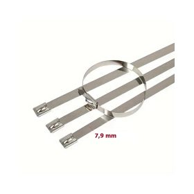   Rozsdamentes gyorskötöző 7,9x300 mm kábelkötegelő, 100 darabos