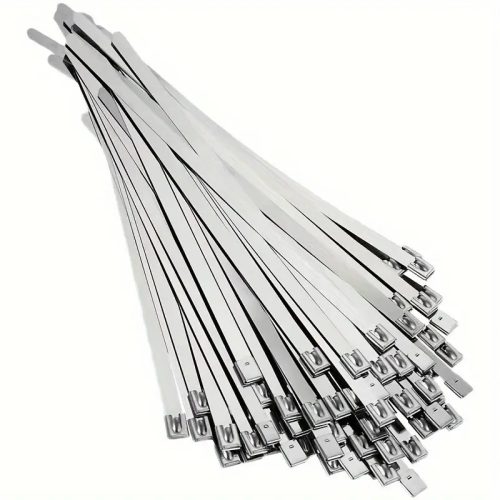 Rozsdamentes gyorskötöző 7,9x520 mm kábelkötegelő, 100 darabos