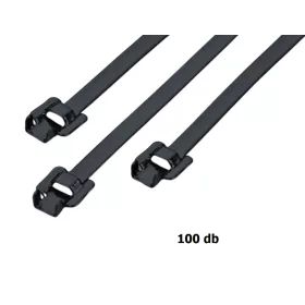   Kioldható rozsdamentes epoxi bevonatú gyorskötöző 9,5x700 mm kábelkötegelő, 100 darabos