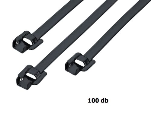 Kioldható rozsdamentes epoxi bevonatú gyorskötöző 9,5x700 mm kábelkötegelő, 100 darabos