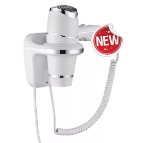   Fali hajszárító Comfort Pro elegáns prémium szállodai, fehér ABS és krómozott kivitel, ipari és hotel kivitel