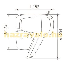 Viento-Sicuro Nyomógombos biztonsági hajszárító  teszttel és éjszakai irányfénnyel falra és fiókba 