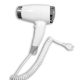 Wall-mounted hair dryer Elegant Pro Plug for hotels with white push button ABS 1200W