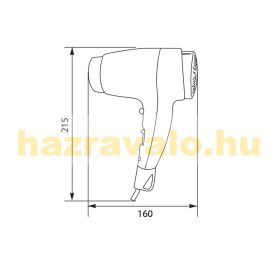 Fali hajszárító Elegant Pro Plug hotelek szállodák számára fehér nyomógombos ABS 1200W
