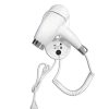 Wall-mounted hair dryer Elegant Pro Shaver for hotels with white push button ABS 1200W