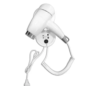   Fali hajszárító Elegant Pro Shaver hotelek és szállodák számára, fehér, nyomógombos ABS, 1200W ipari és hotel kivitel