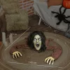 Animált kúszó zombi halloween dekoráció 140 cm hosszú világító szemekkel és hanghatásokkal