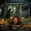 Animált kúszó zombi halloween dekoráció 140 cm hosszú világító szemekkel és hanghatásokkal