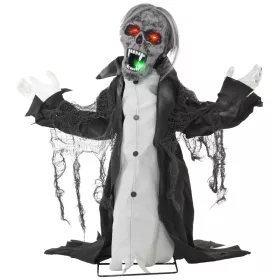   Animált zombi csontváz halloween dekoráció 75 cm magas mozgással, világítással és hanghatással