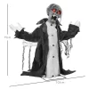 Animált zombi csontváz halloween dekoráció 75 cm magas mozgással, világítással és hanghatással