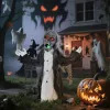 Animált zombi csontváz halloween dekoráció 75 cm magas mozgással, világítással és hanghatással