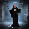 Animált kaszás halloween dekoráció 170 cm magas világító szemekkel, mozgással és hanghatásokkal