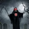 Animált kaszás halloween dekoráció 170 cm magas világító szemekkel, mozgással és hanghatásokkal