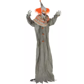   Animált bohóc halloween dekoráció 183 cm magas mozgással, világító szemekkel és nevetéssel