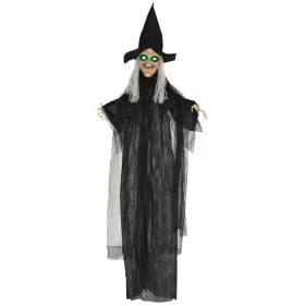   Animált boszorkány halloween dekoráció 183 cm magas forgó testtel, világítással és hanghatással