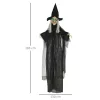 Animált boszorkány halloween dekoráció 183 cm magas forgó testtel, világítással és hanghatással