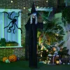 Animált boszorkány halloween dekoráció 183 cm magas forgó testtel, világítással és hanghatással