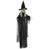 Animált boszorkány halloween dekoráció 183 cm magas forgó testtel, világítással és hanghatással