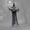 Függő animált boszorkány halloween dekoráció 183 cm magas mozgó szájjal, világító szemekkel és hanghatással