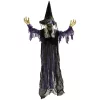 Függő animált boszorkány halloween dekoráció 183 cm magas mozgó szájjal, világító szemekkel és hanghatással